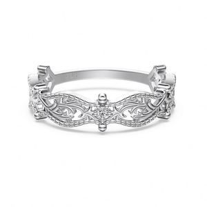 Anillo de Plata 925 con Diseño Delicado y Único de Dylam, Banda de Eternidad con Circonita Cúbica 5A, Patrón Calado, Joyería - Product Image 1