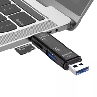 Lector de tarjetas OTG USB 2,0 de alta velocidad SD TF Micro interfaz lector de tarjetas tipo C USB C memoria USB para ordenador portátil