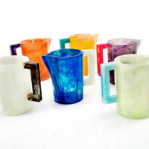 Jarra de Agua de Resina de Poliéster con Diseño Clásico, Textura de Resina con Patrón de Remolino en Color Naranja Agua, para Cocina, Regalos de Navidad - Product Image 1