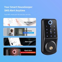 アマゾントップセール電気Rfidカードコード指紋WifiスマートドアロックキーパッドデッドボルトTuyaスマートデッドボルトドアロック
