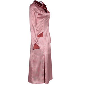 Disfraz de Dolores Umbridge para mujer, vestido rojo estampado de manga larga, traje de juego de rol para Halloween - Product Image 1