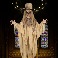 Décoration d'Halloween suspendue Aroma de 1,8 m avec lumières et effets sonores, Ghoul animé effrayant pour des configurations intérieures ou extérieures effrayantes