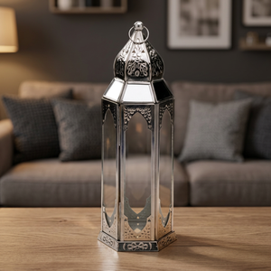 Handmade Stainless Steel Candle Lanterns Clear Glass Geometric Lanterns Stainless Steel <b>Floor</b> Lanterns Table Lanterns DLS-041 - Product Image 2