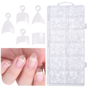 KADS 600 Uñas Postizas Extra Cortas de Media Cobertura Transparentes Sin Lima, 12 Tamaños, Puntas de Uñas Falsas para Extensión de Manicura - Product Image 2