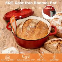 Kit de fabrication de pain artisanal avec cocotte hollandaise rouge, pot de fermentation et racloir à pâte – Coffret cadeau complet pour la cuisson au levain