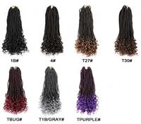 Extensions de cheveux synthétiques pré-bouclées de 18 pouces, 80g, tresses sénégalaises au crochet avec pointes bouclées, style Goddess Box Braids, pour femmes noires, directement de l'usine