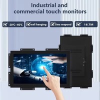 Monitor Layar Sentuh Industri Tahan Air IP65 24" Baru, Layar LED Kecerahan Tinggi, Panel TFT LCD IPS untuk Penggunaan Bisnis ATM, ROHS