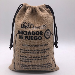 Sac en toile de jute personnalisé avec logo imprimé, sac cadeau de Noël en toile de jute, sac en toile de jute avec cordon en coton brun - Product Image 4
