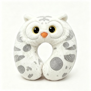Almohada de viaje personalizada con diseño de búho de nieve, almohada de viaje en forma de U con diseño de animal, almohada de viaje de felpa con diseño de búho, almohada de viaje de felpa para niños - Product Image 3