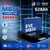 بطارية EVE MB56 الأصلية 628 أمبير ساعة 3.2 فولت ليثيوم فوسفات الحديد معتمدة بشهادات UN38.3 و MSDS و CE لحزم البطاريات التي تصنعها بنفسك بسعة 32 كيلو واط ساعة و 64 كيلو واط ساعة، ولأنظمة تخزين الطاقة الشمسية خارج الشبكة.