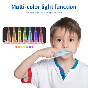 Brosse à dents électrique sonique intelligente pour enfants, 3 Modes, Portable, IPX7, étanche, lumière LED, 360, brosse à dents électrique pour bébé