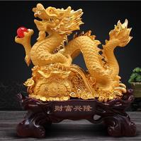 Résine jade dragon fengshui statue