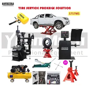 Yuanmech workshop equipamentos e ferramentas para pneus, embalagem de pneus, equilibrador de rodas