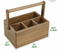 Organisateur multifonctionnel et peu encombrant en bois d'acacia moderne, à grain naturel, écologique, avec poignée, pour ustensiles de cuisine - Meilleures ventes