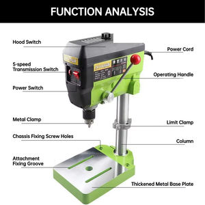 مثقاب طاولة صغير قوي متعدد الأغراض بقوة 680 واط وسرعة عالية 13 مم لصناعة الخرز واللؤلؤ والمجوهرات - Product Image 3