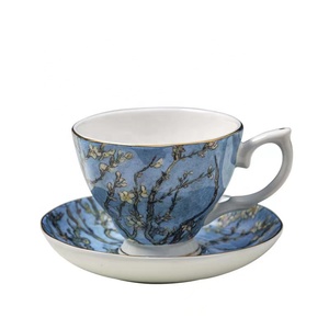 European Oil Painting Van Gogh Almond Blossom 15pcs Coffee and <b>Tea</b> <b>Set</b> Fine Bone China Cup & Saucer Creamer Sugar <b>Tea</b> Pot <b>Set</b> - Product Image 6
