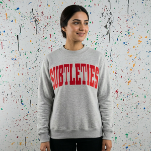 Sudadera con Capucha SUBTLETIES HEATHER GREY con Apliques Bordados en Rojo, URBAN PRODUCTIONS, 100% Algodón, Invierno - Product Image 1