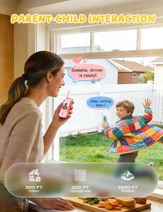 Walkie Talkie Portatili per Bambini, Confezione da 2, Ricaricabili 650mAh, Impermeabili in Plastica, Interfono Video, Portata <1.5km, Giocattolo per Interni/Esterni, per Famiglia - Product Image 2