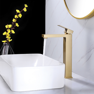 Phòng tắm sang trọng tap xử lý duy nhất nóng lạnh nước lưu vực nước Mixer boong gắn lỗ duy nhất chải vàng kết thúc <span class=keywords><strong>Brass</strong></span> lưu vực tap - Product Image 4