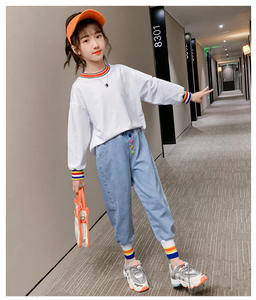 Children Autumn Clothing Sets Ladies Women Style for Kids Blue <b>Jeans</b> Pant Suits With Pure Cotton of Online Wholesale Shop - Product Image 6