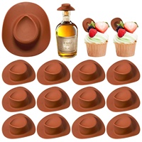 10 pièces/sac en plastique Mini mignon Western Cowgirl Cowboy poupée rose poupée chapeau jouets accessoires