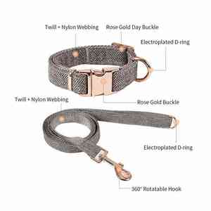Conjunto de correa de Collar de perro de lujo, Collar de algodón duradero, hebilla de Metal, Collar de tela ajustable ligero, Gargantilla, patrón impreso - Product Image 6