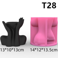 Awal Riser kreatif Nordik tubuh manusia seni kreatif vas pengaturan bunga gipsum DIY buatan tangan dekorasi Interior T29-T28