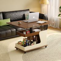 Table console mobile et durable, pliable, pour petits appartements modernes, mobilier de salon, dessus en métal, plateau relevable en bois, chariot de service domestique