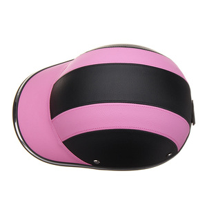 Casque de moto demi-face léger, protection solaire estivale, noir et rose, taille unique, casque de cyclisme en plastique - Product Image 2