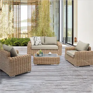 Gute Qualität Best Sale traditionelle moderne Luxus Outdoor-Möbel Set für Hotel villen Garten Korb Rattan Sofa Set