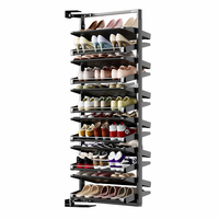 UZIA-17 Étagère à chaussures rotative, rétractable et pliable en métal, antidérapante, hauteur réglable, style luxe léger, gain de place, grande capacité