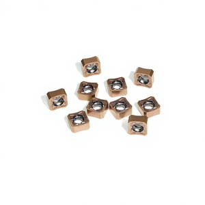 Source Factory SUMU1206ANN-45° Copper Red Coated Carbide Insert for Steel & Stainless Steel Machining - Product Image 1