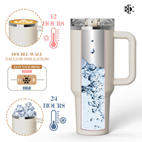 Vaso Térmico de Acero Inoxidable al por Mayor, 40 oz, para Sublimación, Taza de Viaje, Vaso Aislado al Vacío con Asa y Tapa con Pajita