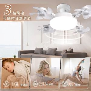 Ventilateur de plafond moderne 50 cm LED pour intérieur, chambre, hôtel, ventilateur de plafond ABS avec lumières, lampe de ventilateur de plafond LED intelligente avec télécommande - Product Image 3