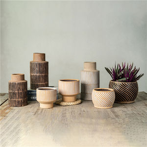 Style minimaliste intérieur extérieur jardin décoratif jardinières en céramique fleur succulente Pots <span class=keywords><strong>pour</strong></span> sol décoratif - Product Image 4