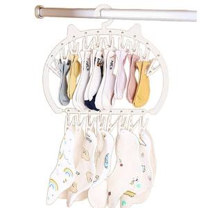 Colgador de ropa con múltiples clips con forma de cabeza de gato, tendedero redondo tipo gancho, organizador de ropa móvil para calcetines y ropa de bebé - Product Image 2