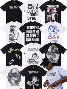 Erkek Tişörtleri Yüksek Kalite %100 Pamuk Baskılı Büyük Beden Giyim  <span class=keywords><strong>LOT</strong></span> of COUGH SYRUP Erkek Tişörtleri - Product Image 1