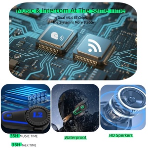 Interfono Impermeabile IP65 a Prezzo di Fabbrica V5.4 per Caschi da Moto Cuffie con Controllo del Rumore Sicurezza Elettronica - Product Image 4