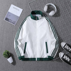 High Quality <b>Men</b> Clothes Stand Collar Plus Size <b>Men's</b> <b>Jackets</b> Stripe Long Sleeve Baseball Uniform Patchwork Windbreaker <b>Jacket</b> - Product Image 4