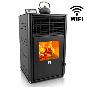 Estufa Inteligente <span class=keywords><strong>de</strong></span> Doble Combustible con Control WiFi 2026 - Chimenea <span class=keywords><strong>de</strong></span> Calefacción Interior para Leña y <span class=keywords><strong>Pellets</strong></span> con Control por Aplicación - Product Image 3