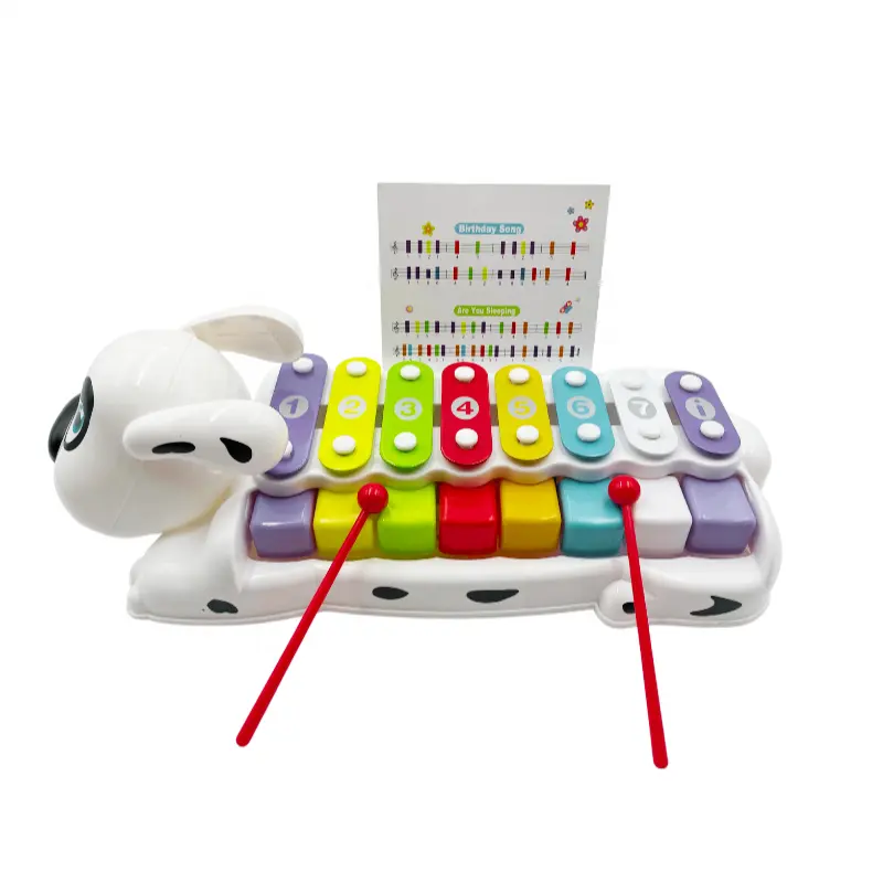 Instrumento de percusión musical para niños pequeños, juguete de plástico para niños, juguete Musical educativo temprano, piano de dibujos animados, piano xilófono para bebés