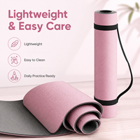 Tapis de yoga TPE léger OEM, facile à ranger, antidérapant, pour Pilates et exercices, avec sac de transport pour la maison et la salle de sport