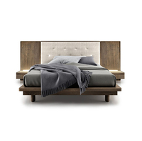 Cadre en bois marron de luxe moderne, 4 chambres à coucher, ensembles de meubles en bois pour chambre à coucher