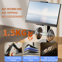 Double alliage d'aluminium robuste pour support d'écran de bras support de tablette PC support de moniteur rotatif 360 pour iPad bureau de bureau pour