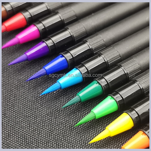 Stylos pinceaux 12 couleurs pour la peinture à l'<span class=keywords><strong>aquarelle</strong></span> <span class=keywords><strong>avec</strong></span> pointes en Nylon flexibles marqueurs de peinture pour la calligraphie et le dessin - Product Image 6