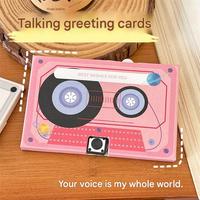 Carte de vœux personnalisée enregistrable avec message vocal, module sonore en forme de cassette de 60 secondes, cadeau d'anniversaire ou de Saint-Valentin, carte avec message personnalisé