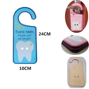 Ganci di porta di legno divertenti del fumetto dei segni di arresto di fata del dente per la stanza del bambino - Product Image 5