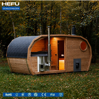 Promo Terbatas! Sauna Hybrid Outdoor Desain Modern Terbaru, Kapsul Inframerah untuk Kombinasi Hot Tub dengan Uap Kering