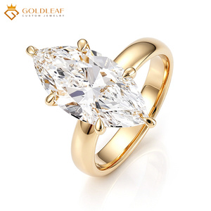 Bague en or 14 carats Goldleaf avec diamant marquise DEF VS1 de 4,5 carats. Convient pour les cadeaux, les mariages, les anniversaires et le port quotidien. - Product Image 1