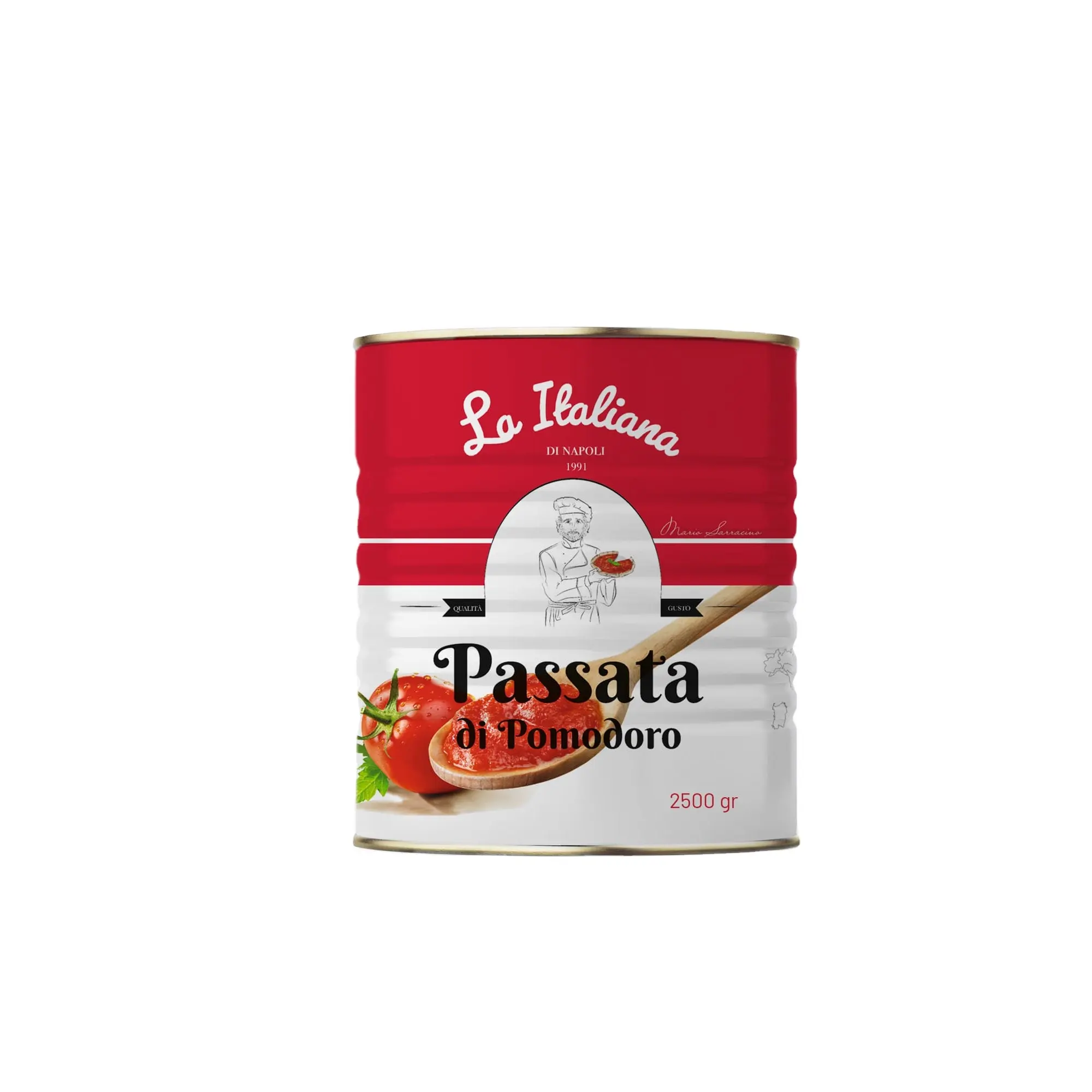 Tomate fraîche italienne, produit de haute qualité purée de tomates fabriquée en Italie 2500g